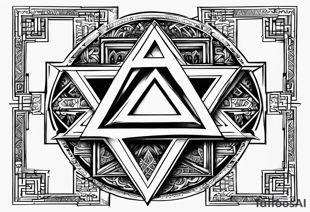 tetragrammaton representation of chosen one and a secret message written in Hebrew from God tattoo idea