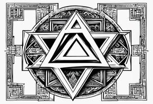 tetragrammaton representation of chosen one and a secret message written in Hebrew from God tattoo idea