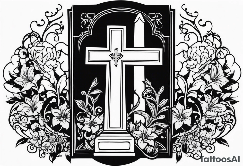 Tombstone tattoo design but no cross tattoo idea