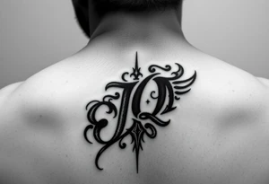 Flatline tattoo with any design around it and the letters, JQ inserted in the tattoo small to go on your forearm tattoo idea
