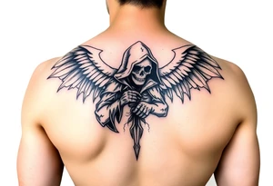 Grim reaper with wings tattoo idea