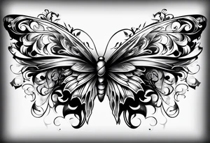 Half Butterfly half angel wings tattoo idea