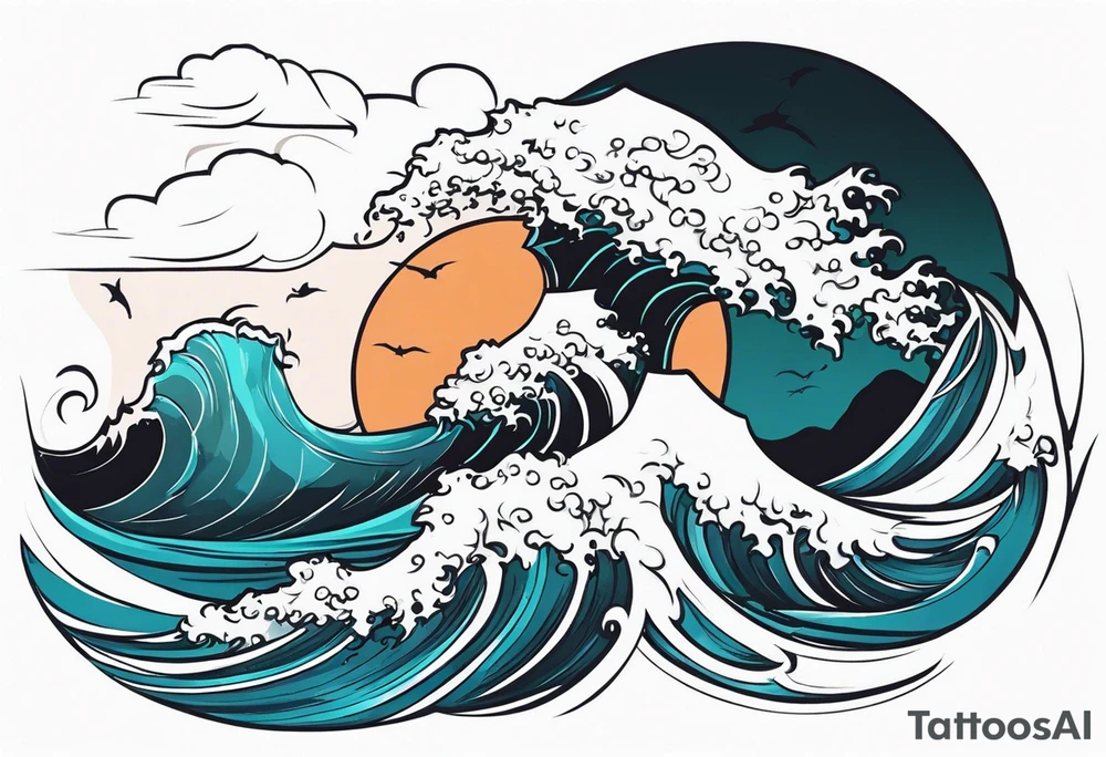 discipline and consistency sea storm tattoo idea