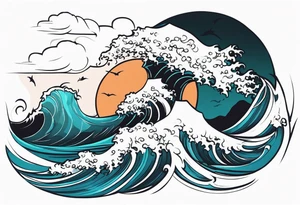 discipline and consistency sea storm tattoo idea