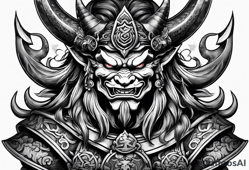 Oni demon tattoo idea