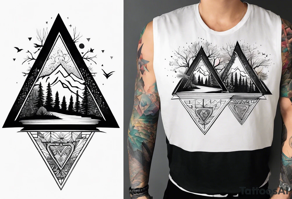triangle trees mountain tattoo idea