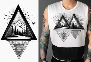 triangle trees mountain tattoo idea