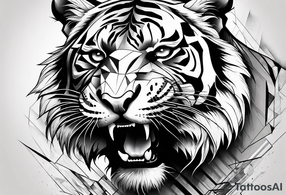 tiger climbing up tattoo idea