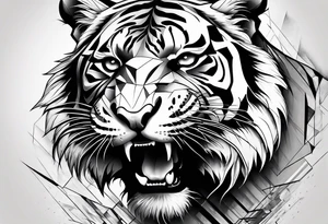tiger climbing up tattoo idea