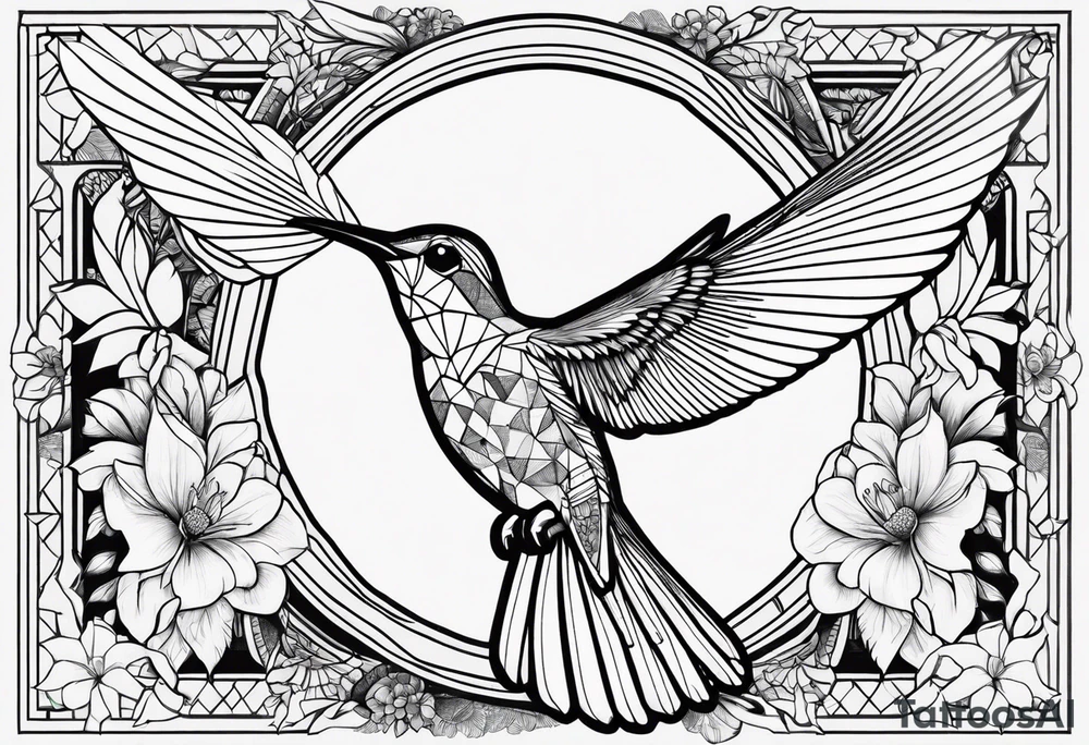 half hummingbird half flower tattoo idea