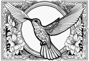 half hummingbird half flower tattoo idea