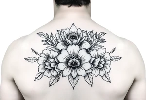 Indigenous tribal floral 
Three, 
gratitude tattoo idea