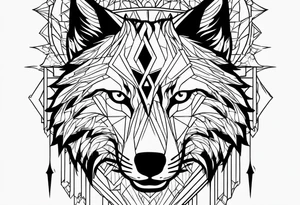 the warrior looks into the water and there is the reflection of a wolf tattoo idea