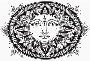 Celestial Sun Face tattoo idea