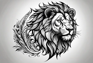 lion showing teeth tribal tattoo idea