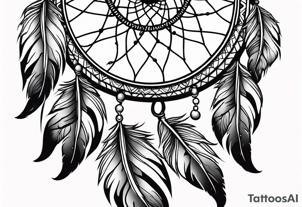 Dream catcher with flowers tattoo idea