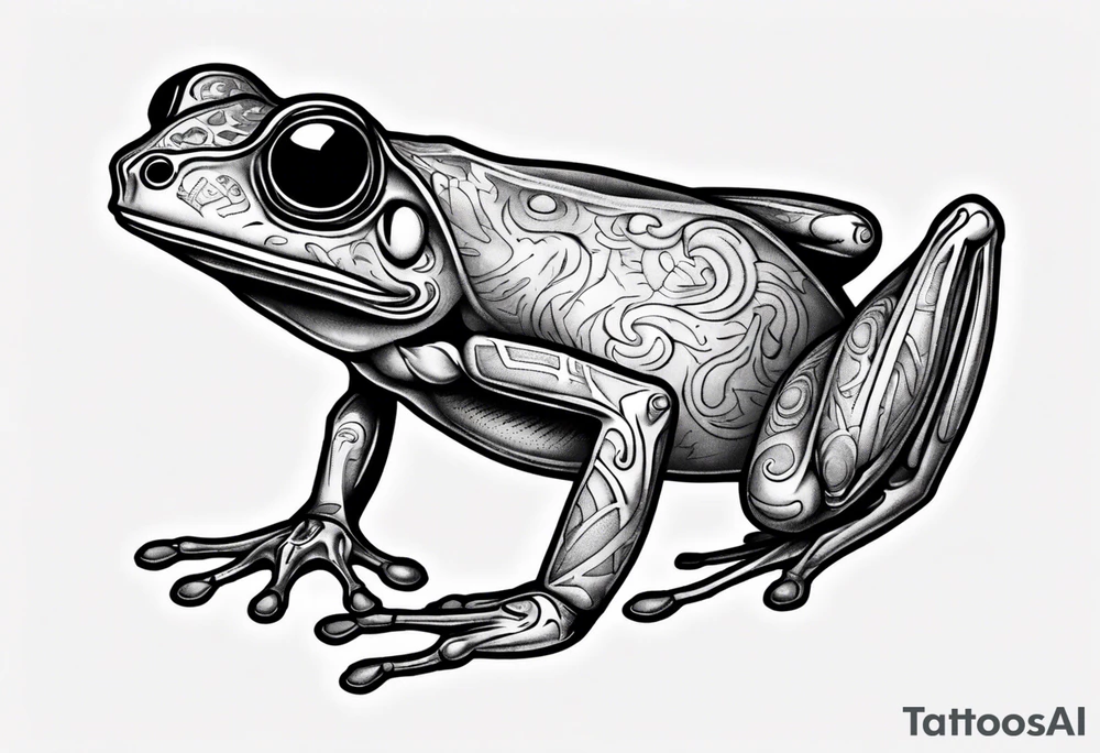 common coqui sitting on flor de maga tattoo idea