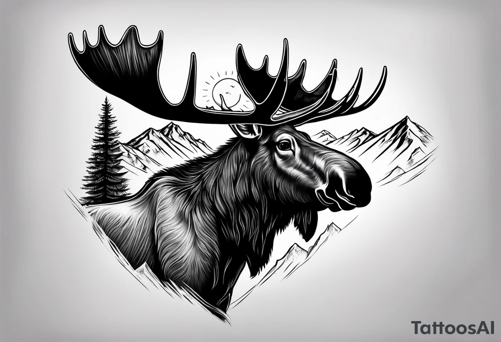 Mountain View with a moose tattoo idea