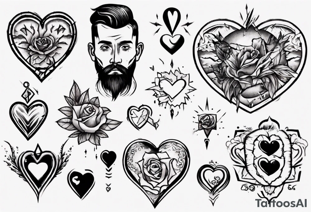 man getting a tattoo on heart tattoo idea
