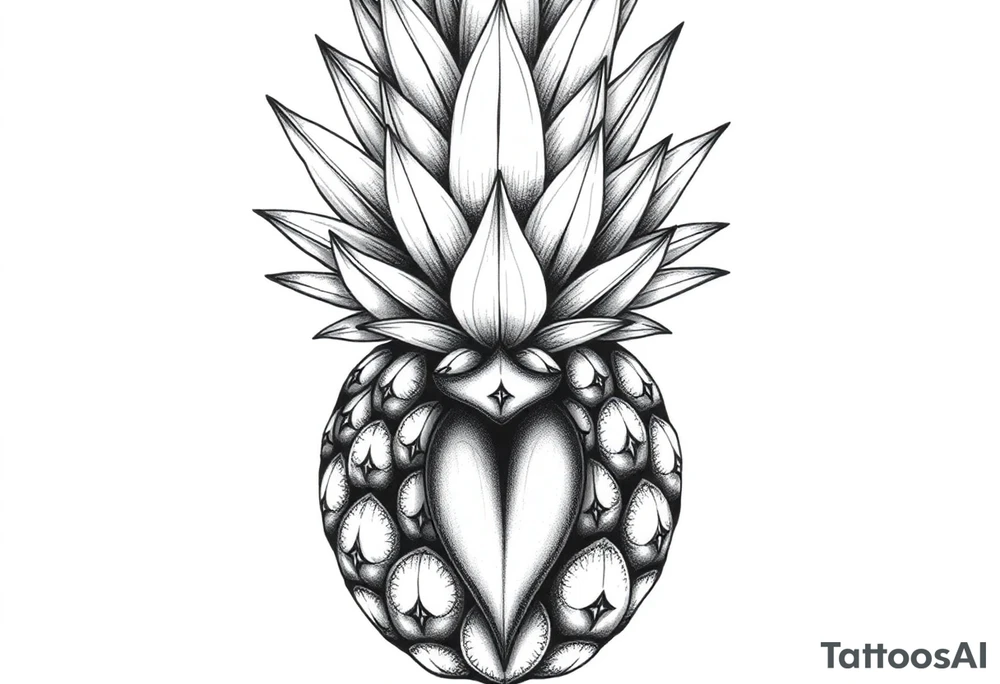 Crown pineapple vagina anus tattoo idea