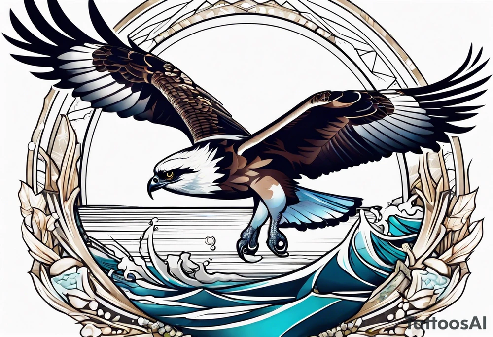osprey catching fish tattoo idea