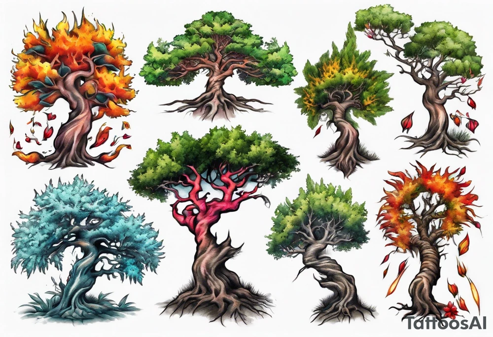 Flamboyant tree tattoo idea