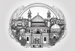 israel city vector circle
 vignette tattoo idea