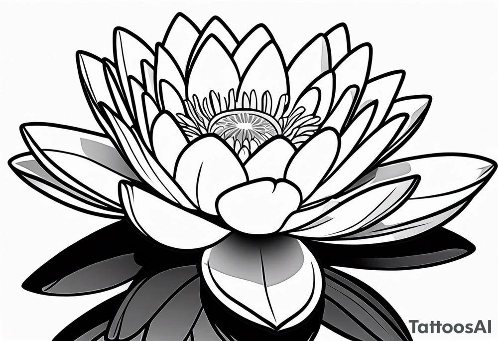a single water lily. with the words i love you underneath tattoo idea