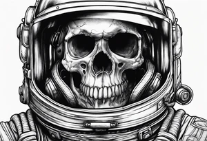 Skull under astronaut helmet tattoo idea