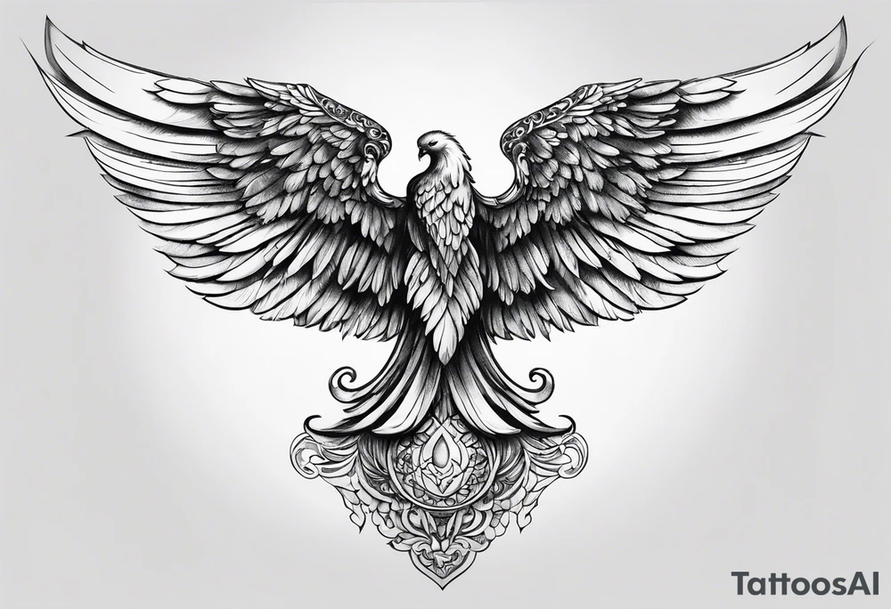 Black angel wing tattoo idea