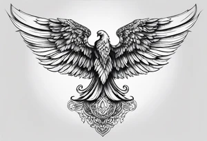 Black angel wing tattoo idea