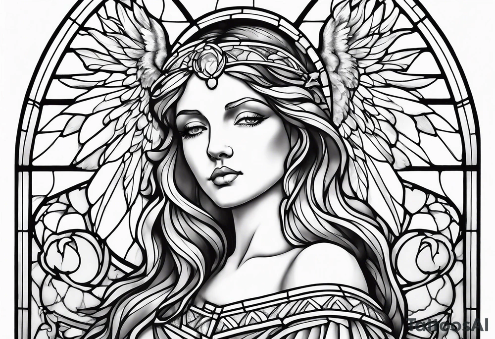 stained glass angel tattoo idea