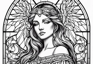 stained glass angel tattoo idea