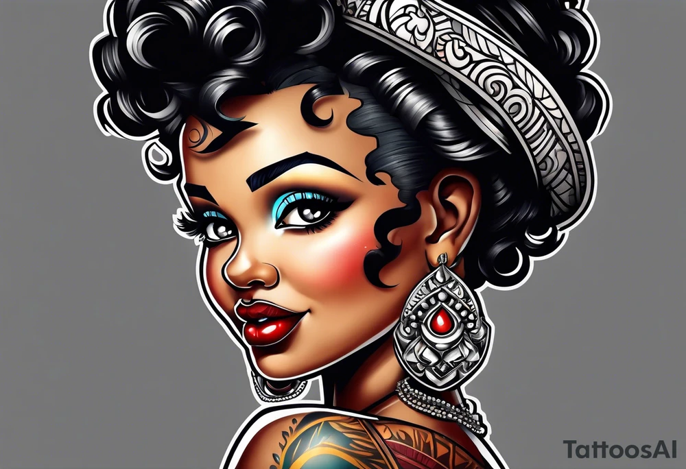 African american betty boop tattoo idea