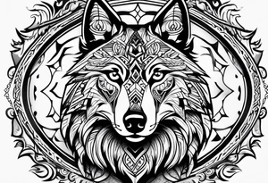 Slavic wolf tattoo idea