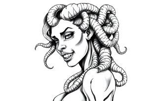 medusa with boobs tattoo idea