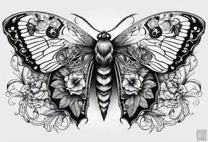 Death moth and gothic tattoo idea