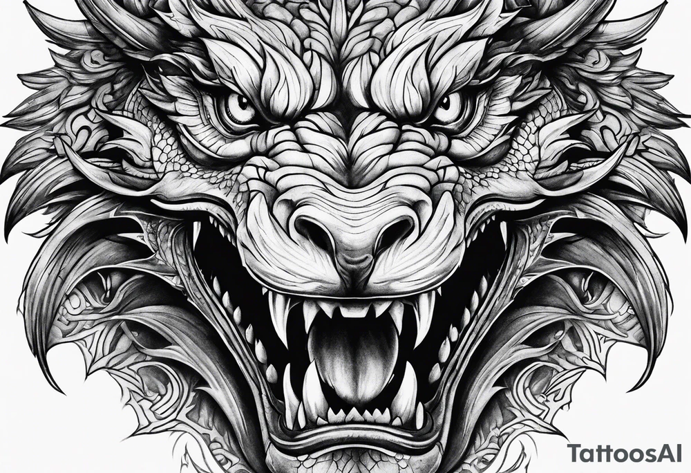 roaring dragons tattoo idea