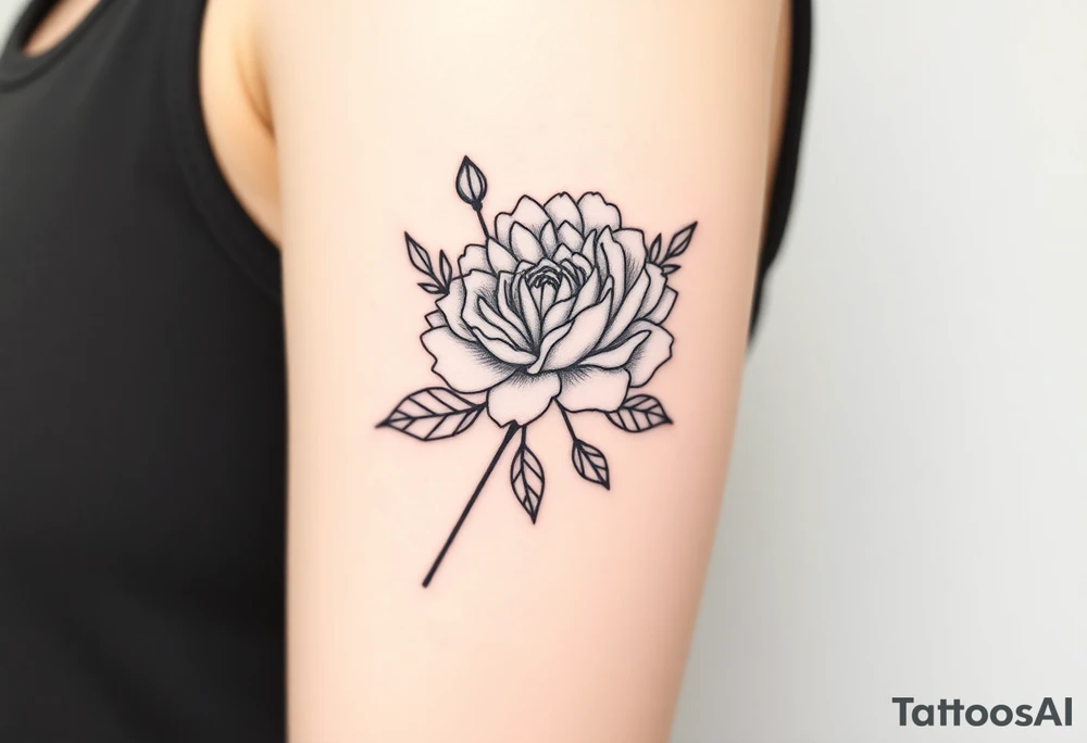 rose and chrysanthemum tattoo idea
