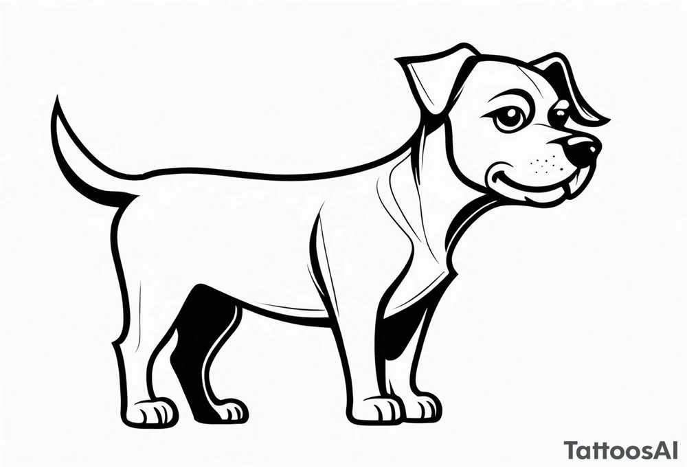 whistling cartoon dog tattoo idea