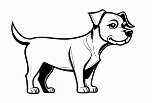 whistling cartoon dog tattoo idea