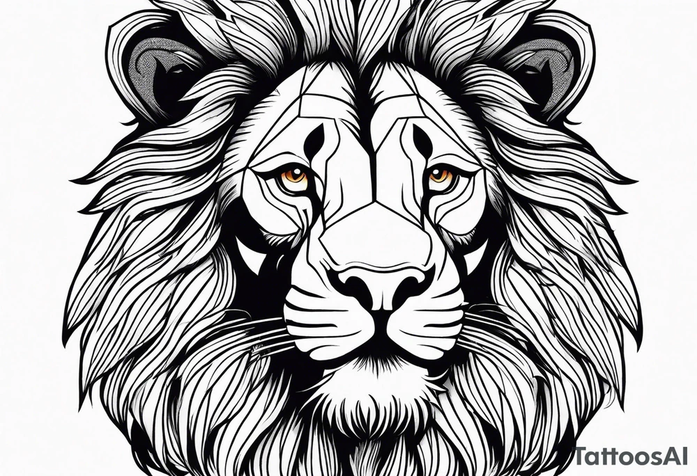 powerful majestic lion, close-up tattoo idea