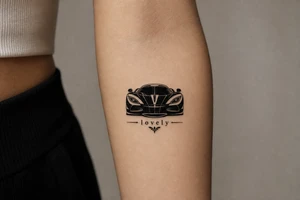 Koenigsegg ghost and below written simply lovely tattoo idea
