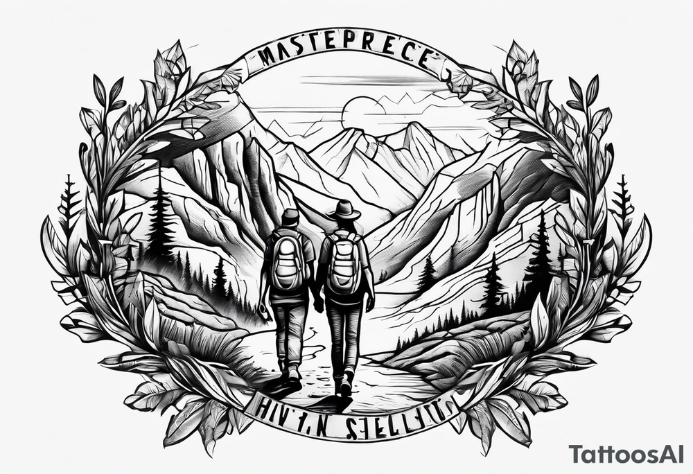 2 hikers in the southwest usa on the forearm tattoo idea