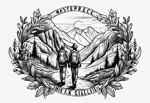 2 hikers in the southwest usa on the forearm tattoo idea