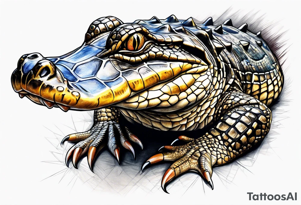 Full body Caiman tattoo idea