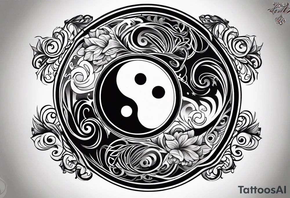 Ying yang made by wolfes tattoo idea