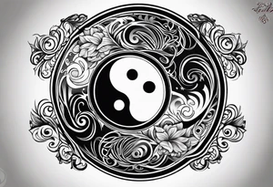 Ying yang made by wolfes tattoo idea