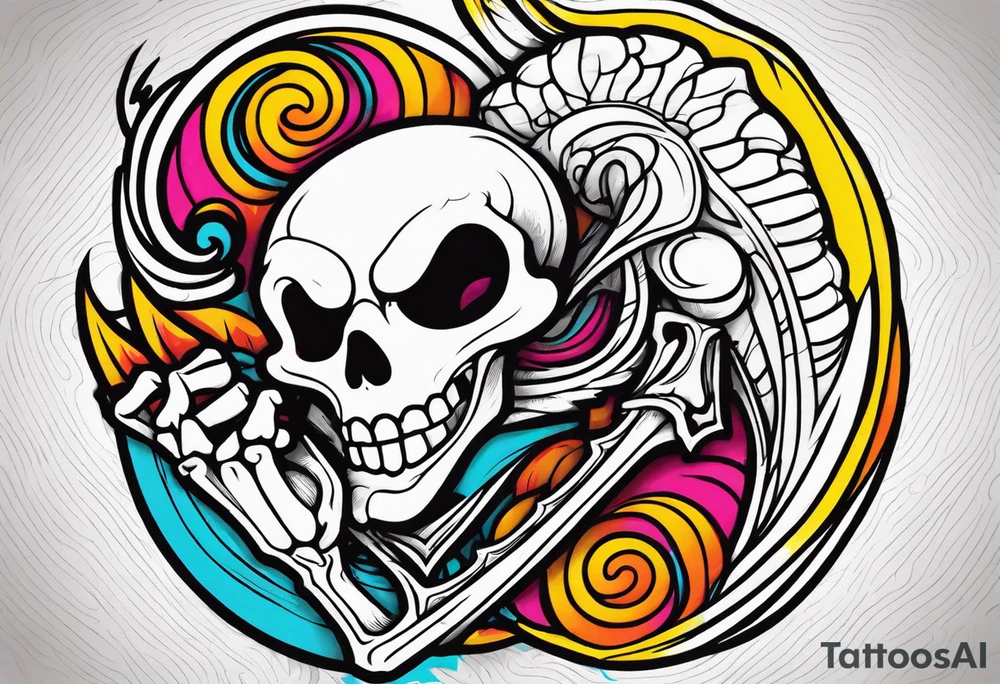 Burning skeleton tattoo idea