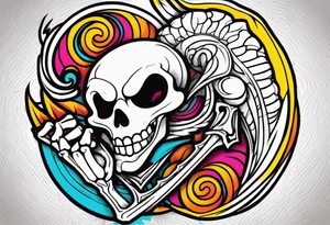 Burning skeleton tattoo idea